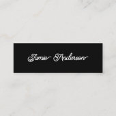 Chic Modern Black Script Social Media Influencer Mini Visitekaartje (Voorkant)