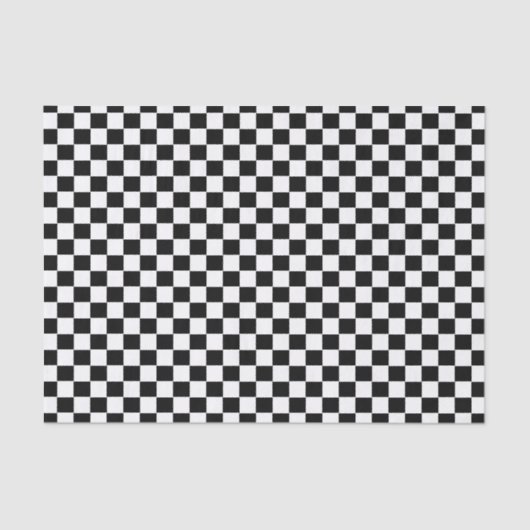 Chic Modern Black White Checkered Gift Wrap Tissuepapier (Voorkant)