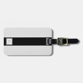 Chic Modern Black White Stripes Bagagelabel (Voorkant horizontaal)