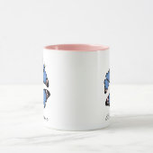 Chic modern blauw Butterfly-ontwerp op maat Mok (Midden)