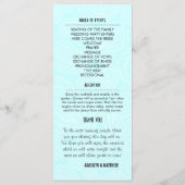 Chic Modern Blue Paisley huwelijksprogramma Programma (Achterkant)