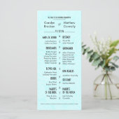 Chic Modern Blue Paisley huwelijksprogramma Programma (Staand voorkant)