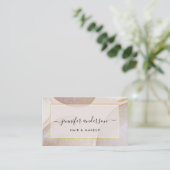 Chic Modern Blush Gold Glitter Visitekaartje (Staand voorkant)