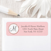 Chic Modern Blush roze roze goudmonogram Etiket (Insitu)