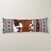 Chic Modern Boho Western Koeienhuid Lichaamskussen (Achterkant)