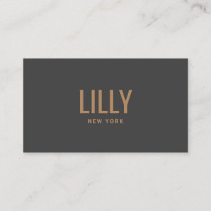 Chic Modern Bold Typography Charcoal Gray Visitekaartje