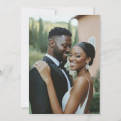 Chic Modern Bride Groom Photo Wedding Reception Kaart (Achterkant)