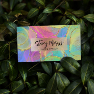 Chic Modern Bright Trendy Gold Colorful Visitekaartje