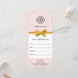 Chic Modern Business Gift Certificate with Logo