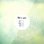 Chic Modern Business Openingstijden Mandala Raamsticker (Vel 3)