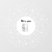 Chic Modern Business Openingstijden Mandala Raamsticker (Vel)