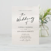 Chic Modern Calligraphy Earth Tones Wedding Kaart (Staand voorkant)