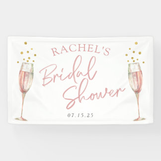 Chic Modern calligraphy mimosa bridal welkomstteke Spandoek