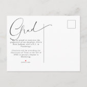 Chic Modern Calligraphy Photo Afstuderen Aankondigingskaart (Achterkant)