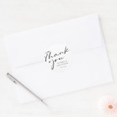 Chic Modern Calligraphy Wedding Favor Dankuwel Ronde Sticker (Envelop)