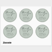 Chic Modern Calligraphy Wedding Favor Dankuwel Ronde Sticker (Vel)