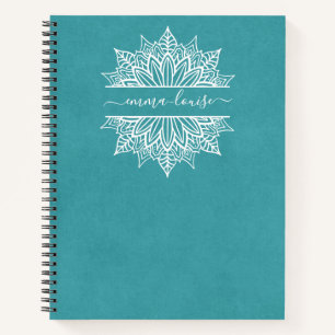 Chic Modern Circular Mandala Calligrafie Monogram Notitieboek