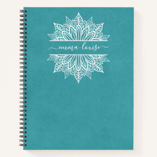 Chic Modern Circular Mandala Calligrafie Monogram Notitieboek