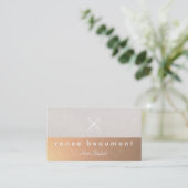 Chic Modern Copper Haarstylist Scissors Logo Visitekaartje (Staand voorkant)