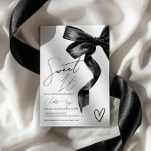 Chic Modern Coquette Black Bow Sweet 16 Verjaardag Kaart