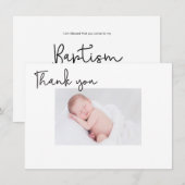 Chic Modern Doopsel Baby dank u kaart (Voorkant / Achterkant)