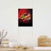 Chic Modern Elegant Black & Red Sushi Poster (Keuken)