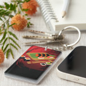 Chic Modern Elegant Black & Red Sushi Sleutelhanger (Voorkant Rechts)