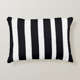 Chic Modern Elegante Klassieke Zwart & Witte Strep Accent Kussen