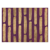 Chic Modern Faux Gold Brushstrokes op Paarse Tafelkleed (Voorkant (Horizontaal))