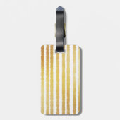 Chic Modern Faux Gold Stripes Initialen Bagagelabel (Achterkant verticaal)