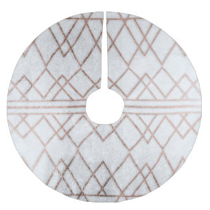 Chic Modern Faux Roos Gold Geometric Triangles Kerstboom Rok