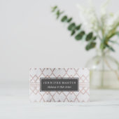 Chic Modern Faux Roos Gold Geometric Triangles Visitekaartje (Staand voorkant)