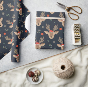 Chic Modern Feestdagen Festive Reindeer Cadeaupapier