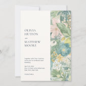 Chic Modern Floral Watercolor Wedding Invitation (Devant)