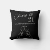 Chic modern gejuich voor 21ste verjaardagsfeestje kussen (Voorkant)