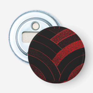 chic modern gesofisticeerde zwarte/rode chevrons button flesopener