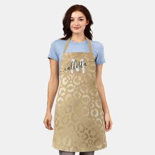 Chic Modern Gold Leopard Cheetah Monogram Schort