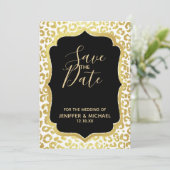 Chic Modern Gold White Leopard Jaguar Cheetah Kaart (Staand voorkant)