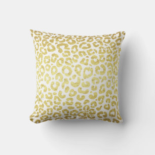 Chic Modern Gold White Leopard Jaguar Cheetah Kussen