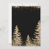 Chic Modern Gouden Glitter Kerstboomfeest Kaart (Achterkant)