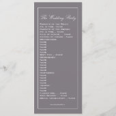 Chic Modern Gray Swirl Wedding Programme Programma (Achterkant)