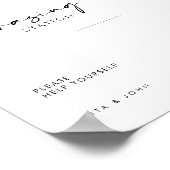 Chic Modern Grazing Station Tafel Trouwbord Poster (Hoek)