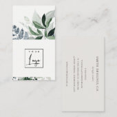 Chic Modern Green Leafy Tropical Foliage Fern Logo Visitekaartje (Voorkant / Achterkant)