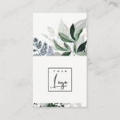 Chic Modern Green Leafy Tropical Foliage Fern Logo Visitekaartje (Voorkant)