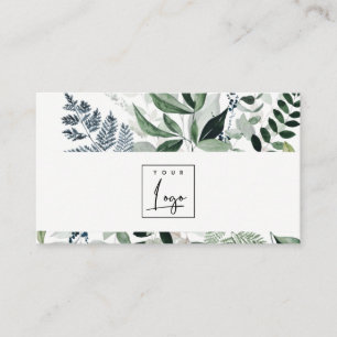 Chic Modern Green Leafy Tropical Foliage Fern Logo Visitekaartje