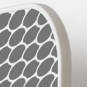 Chic Modern grijs wit ovaal honingraat patroon Pickleball Paddle (Links Detail)