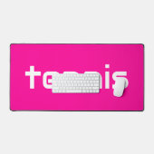 Chic Modern Helder Roze Slanke Witte Tennis Tekst Bureaumat (Keyboard & Muis)