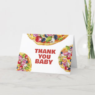 Chic Modern Italiaans Slice Pizza Baby shower Bedankkaart