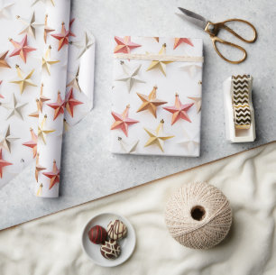 Chic Modern kerstStar-versieringen Cadeaupapier