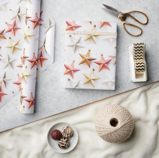 Chic Modern kerstStar-versieringen Cadeaupapier (Crafts)